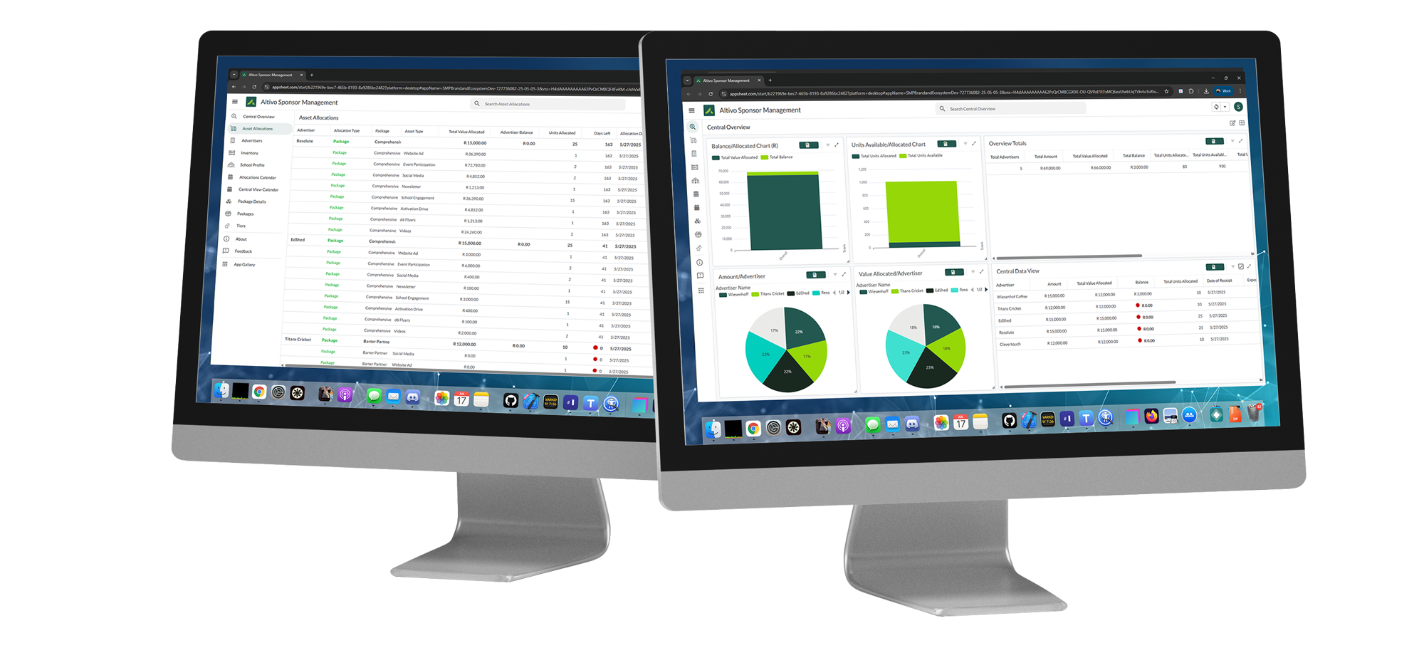 Altivo dashboard mockup